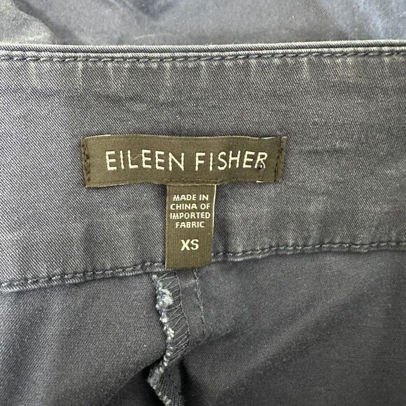 Eileen Fisher Pants Women Size XS Blue Washed Organic Cotton Tencel Twill Crop - Picture 6 of 9